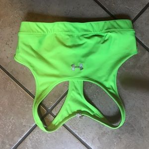 lime green under armour sports bra